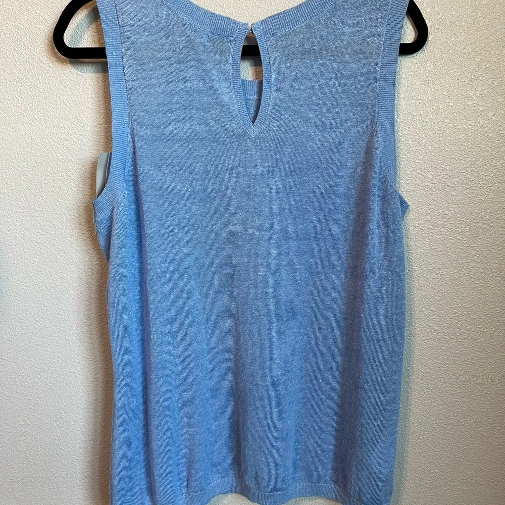 Tommy Bahama Light Blue Sleeveless Sequin Knit Top        Size Large - Picture 8 of 8